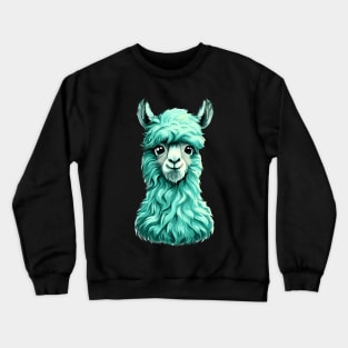 Aquamarine Llama Crewneck Sweatshirt